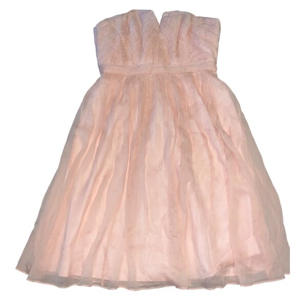 J. Crew Nadia Bridesmaid Pink Strapless Dress Size 2 100% Silk Bodice Lining NWT - Picture 2 of 14
